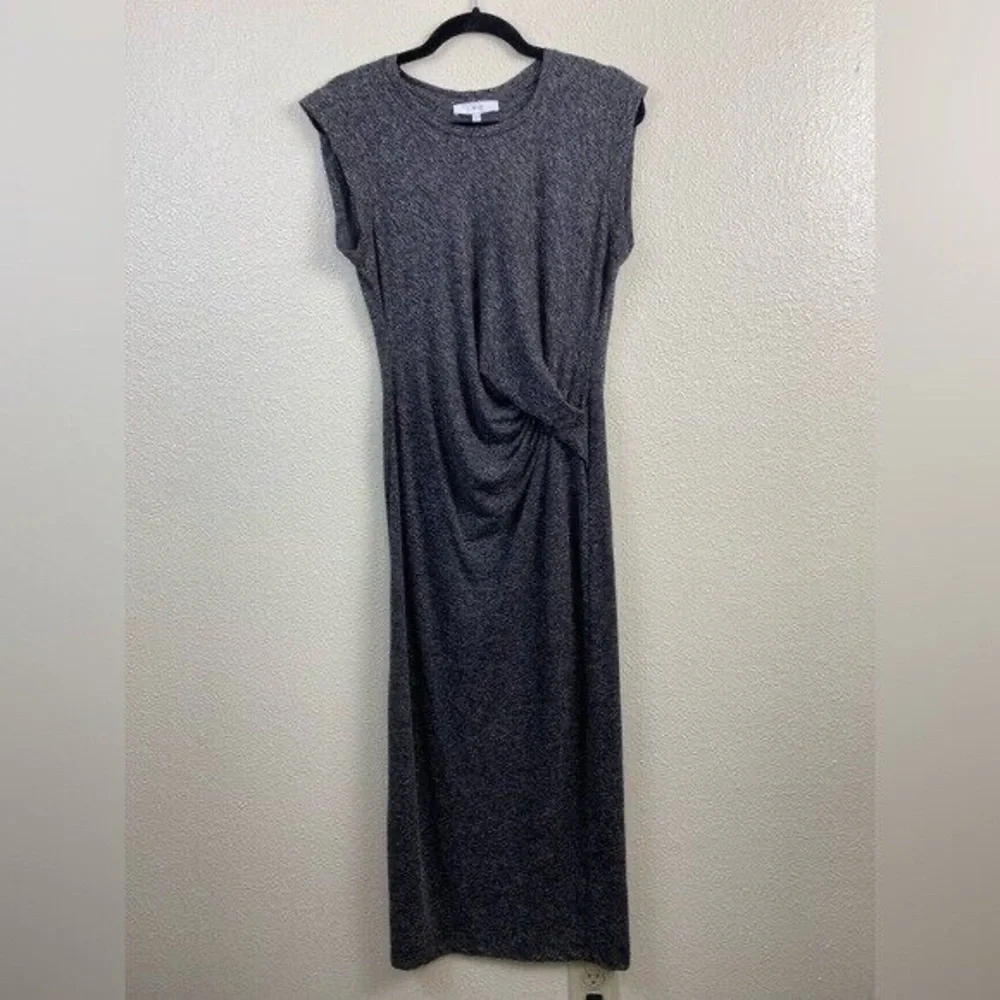 IRO Adonis Linen Blend Midi Dress Women Size Small Maxi neutral Gray Sleeveless